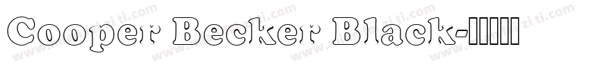Cooper Becker Black字体转换